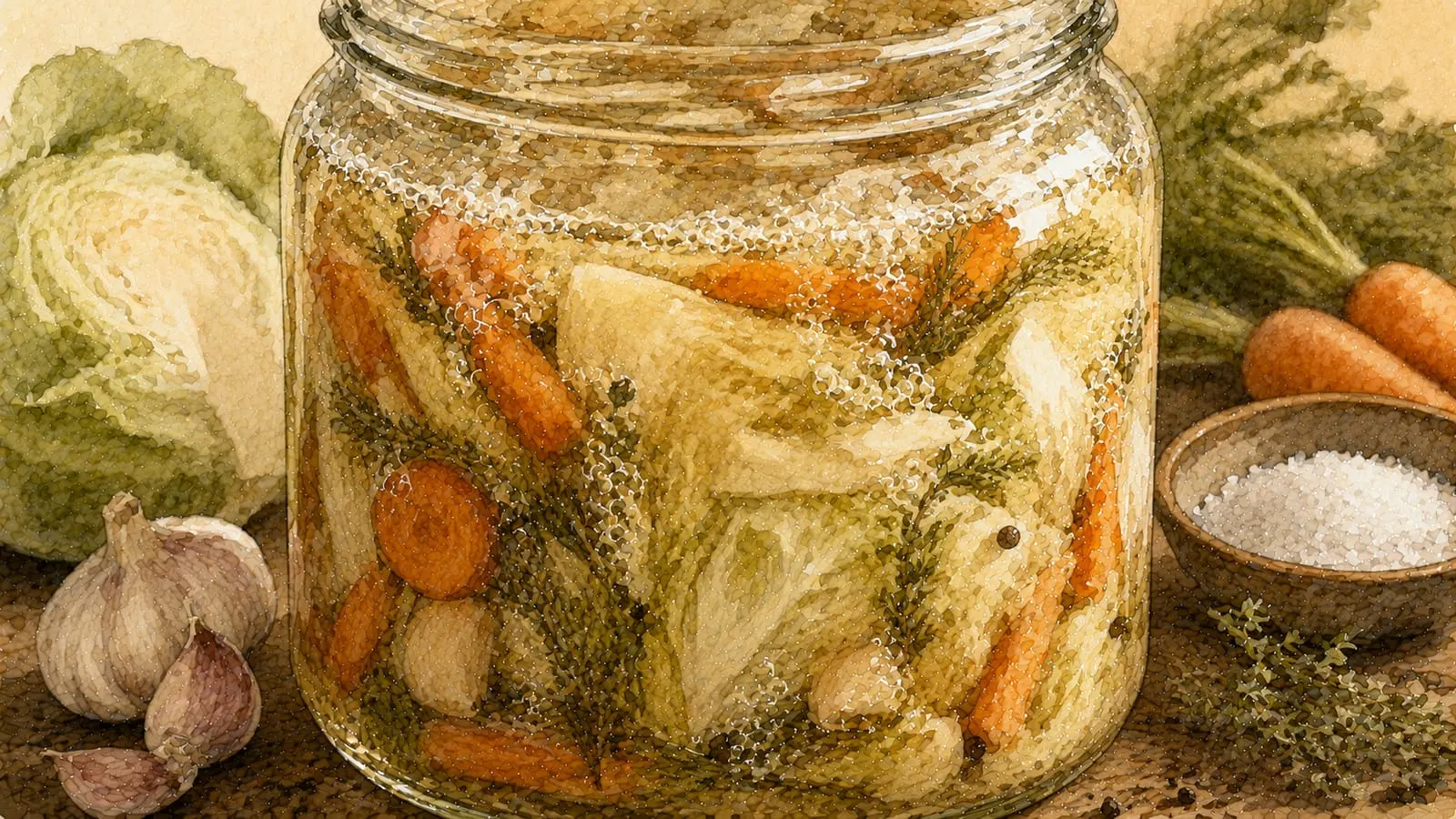Primer plano macro de burbujas de fermentación subiendo en un líquido dentro de un tarro